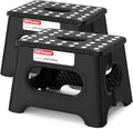 HBTower Folding Step Stool 9 Inch - Holds 600 lb, Non-Slip Surface & Carry Handle - Sturdy Step Stool for Kids, Toddlers & Adults - Compact Foldable Foot Stool for Kitchen, Bathroom, Bedroom(2pcs)