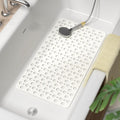 HITSLAM Bathtub Mat Non Slip, 28 x 15 Inch TPE Bath Mat for Tub, Efficient Drainage Bathroom Shower Mat with Suction Cups, Bath Tub Mat, Soft on Feet and Easy to Clean, White