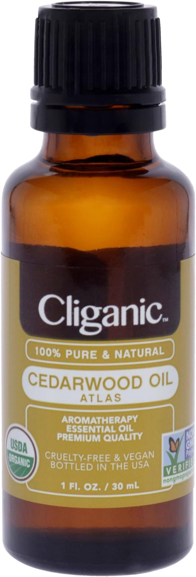 Cliganic Organic Cedarwood Essential Oil - 100% Pure Natural Undiluted, for Aromatherapy Diffuser | Non-GMO Verified