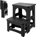 Folding 2-Step Stool for Adults, Non-Slip Collapsible Footstool for Office, Portable Bedside Step Stool, Hold up to 300 lbs, Lightweight & Foldable Step Ladder for Pool Office Home RV