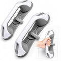 Grab Bars for Bathtubs and Showers, 2 Pack No-Drill Suction Shower Handles with 3 Suction Cups, Removable Bathroom Safety Balance Bars for Seniors, Smooth Tile & Glass, Gray