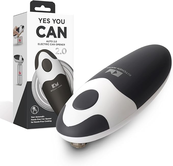 Kitchen Mama Auto 2.0 Electric Can Opener: Blade Opens Almost Any Can Pop or Soda Can - Automatic, Hands Free, Safe, Smooth Edge, Lid Remover, Battery Operated, Cordless, YES YOU CAN (Onyx Mist)