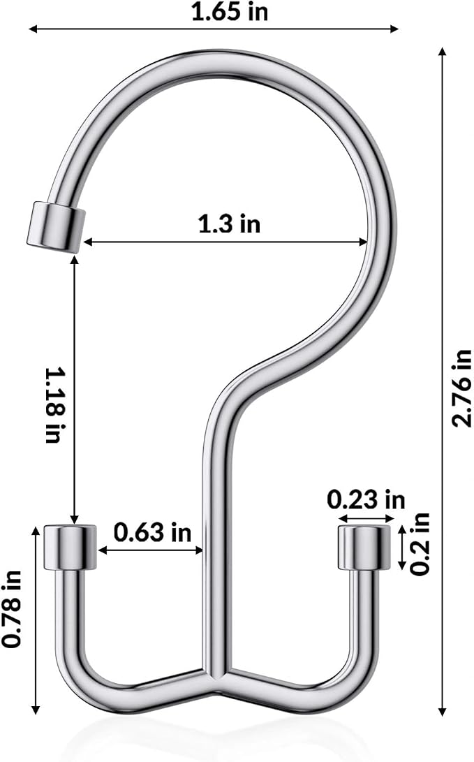 Goowin Shower Curtain Hooks, Shower Curtain Rings, Durable Rust Proof Shower Curtain Hangers, Shower Rings for Curtain, Double Glide Shower Hooks for Shower Curtain, Chrome, 24 Pack-Cylinders