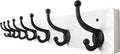 WEBI Rustic Coat Rack Wall Mount,35.43" Long 8 Cast Iron Coat Hooks Wall Mounted,Heavy Duty Wall Coat Hanger Hooks for Hanging Coats,Clothes,Black on White