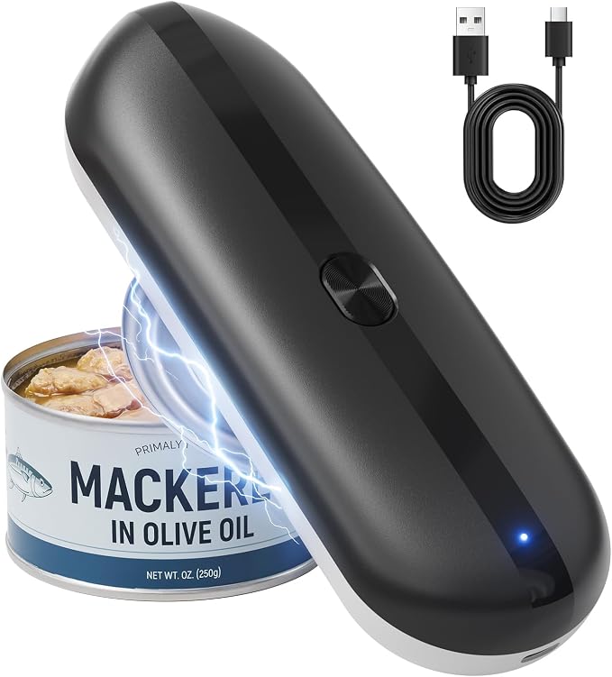 Electric Can Opener, Rechargeable Automatic Can Opener with Smooth Edge for Seniors & Arthritis Hands, One-Touch Hands-Free with Auto Stop, Fits Most Can Sizes for Kitchen Use