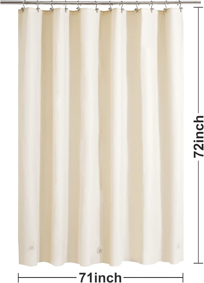 Barossa Design Beige Shower Curtain Liner - Premium PEVA, BPA & PVC Free, No Chemical Smell, Lightweight Standard Size Shower Curtain with 3 Magnets, Metal Grommets - Beige (Pack of 2)