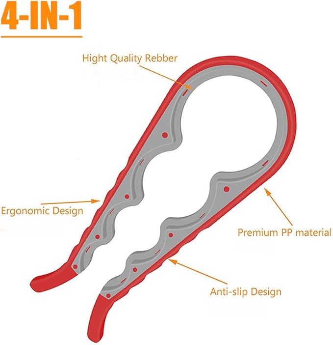 Multi-Grip Jar Opener and Bottle Opener Tool, Ergonomic Design with Non-Slip Handles, (white and green)