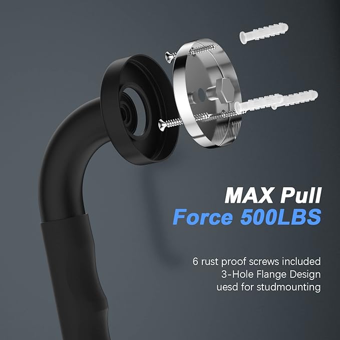 Anti-Slip Black Grab Bars 16 Inch w/Rubber Grip, iMomwee Stainless Steel Bathroom Wall Mount Oil Rubbed Black Grab Bar Handle, Safety Balance Handrail, Handicap Elderly Senior Assist Shower Handle