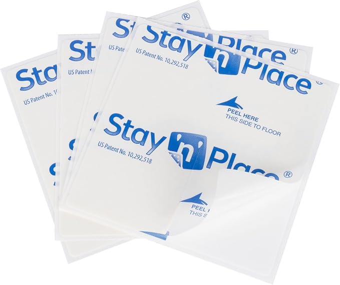 ROBERTS 50-547 Stay N' Place 4 in. x 4 in. Rug Tabs (4-Pack), White