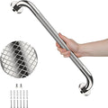 32 Inch Polished Chrome Grab Bars for Shower with Anti-Slip Knurled Grip,YuanDe Stainless Steel Bathroom Grab Bars, Shower Handrail Support, Handicap Elderly Balance Assist Handles