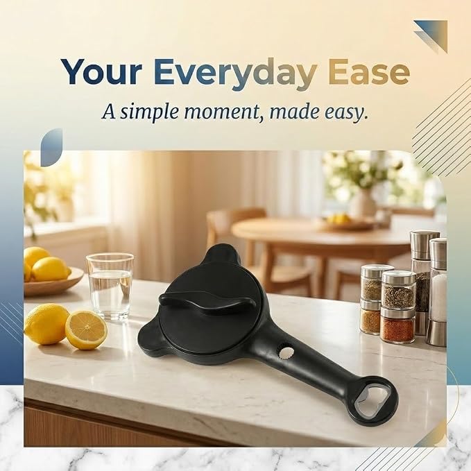 Ergonomic Non Slip Jar Opener for Weak Hands, 4 in 1 Silicone Grip Bottle Opener, Easy Twist Lid Remover for Seniors, Handy Kitchen Gadgets
