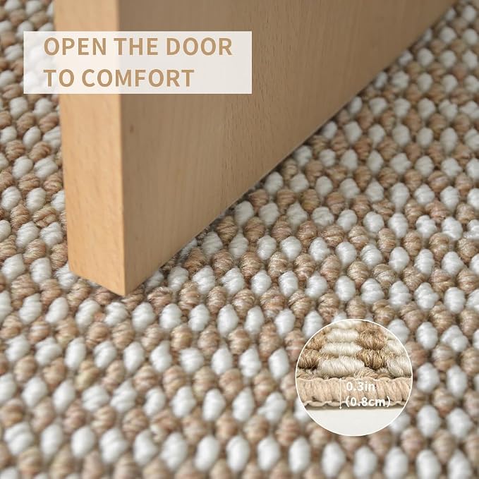Indoor Doormat, 24" x 40", Double-Tone Beige, Non-Slip Backing Protection,Low Profile Front Doormat, Front Door Mat Entrance, Entryway, Exquisite Lock Edge, Kitchen mats