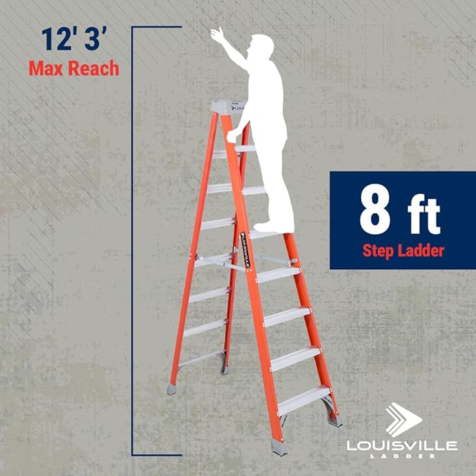Louisville Ladder FS1508 Ladder, 8-Foot, Orange