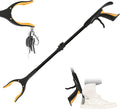 32 inch GrabRunner Folding Reacher Grabber Tool with Shoehorn,360° Rotating Head Grabber Tool with Strong Magnetic,Grabbers for Seniors (Gold)