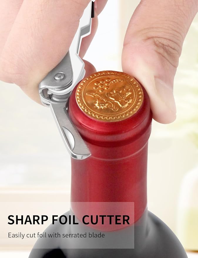 CORKAS Wine Key - 2Pack Handcrafted Professional Waiters Corkscrew, Compact Heavy Duty Wine Opener with Double Hinged, Foil Cutter and Bottle Opener, Birthday Gifts for Severs, Sommelier, Bartenders