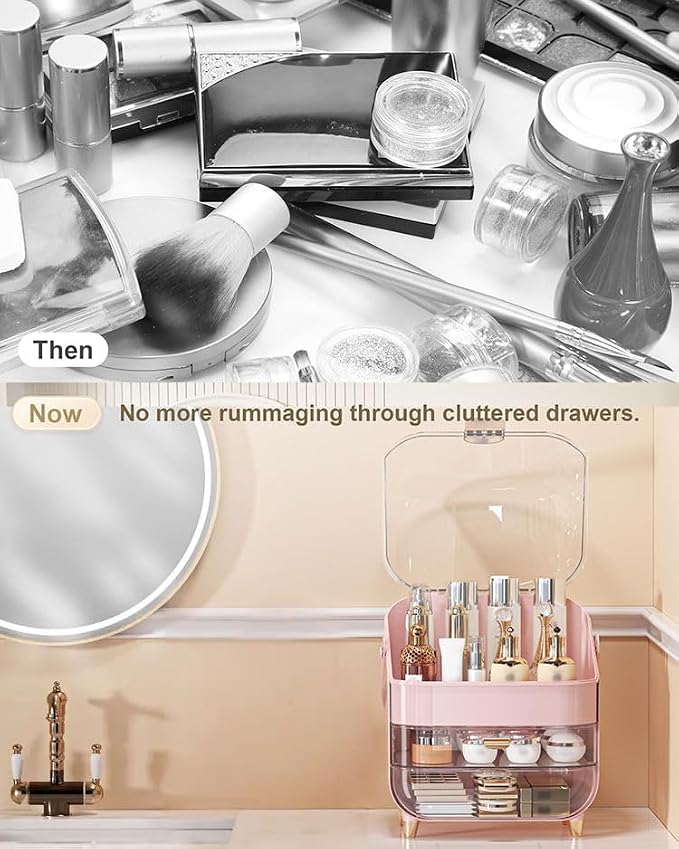 Anylady Makeup Organizer Countertop, Skincare Holder Bathroom Counter Organizer, Storage Box Cosmetic Display Cases, Teen Girl Gifts Make up Organizers for Vanity, Dresser