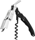 CORKAS Wine Key - Professional Handcrafted Heavy Duty Waiter Corkscrew, Compact Wine Opener with Double Hinged, Foil Cutter and Bottle Opener, Gifts for Servers, Sommelier, Bartenders - Black