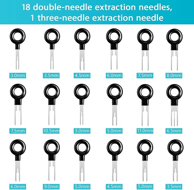 Terminal Removal Tool Kit 44 Pcs Depinning Tool Electrical Connector Pin Removal Tool Kit Pin Extractor Tool Set Wire Terminal Release Tool for Automotive Car Household Devices