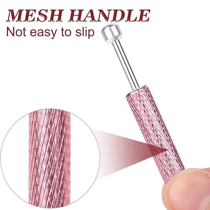 2 PCS Piercing Ball Grabber Tool Diamond Claw Tweezers Piercing Assistant Pen Stainless Steel Jeweler Pick Up Tool 4 Claw Gem Picker Tool Pink Chip Pick for Small Parts Pickup