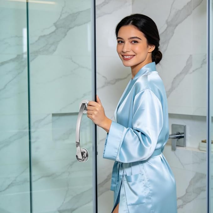 DOITOOL Suction Cup Handrail 11.81In Bathroom Grab Bar Safety Rail for Elderly Bathtub and Toilet Stability Support