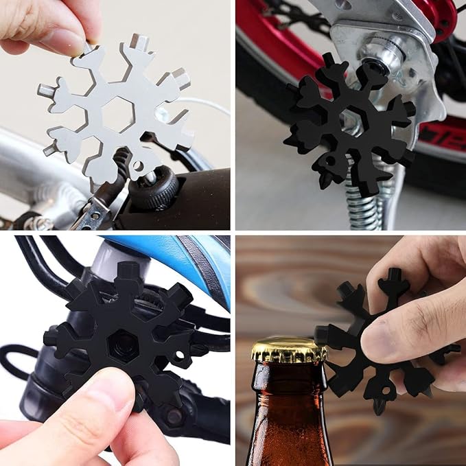 Gifts for Men 18-in-1 Snowflake Multitool, Anniversary Birthday Gift for Men Dad Him Husband Grandpa, Father Day Gift for Dad Who Have Everything, Cool Gadgets Tools