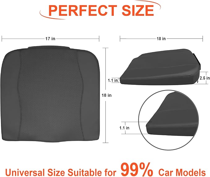 Lofty Aim Car Seat Cushion, Comfort Memory Foam Car Cushions for Driving - Sciatica & Lower Back Pain Relief, Driver Seat Pillow for Auto, Office Chair, Wheelchair - Classic Grey