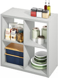 Furinno HERMITE Kitchen Island, 4-Cube Coffee Bar, Extra Thick Kitchen Storage, Bakers Rack, for Pantry Organizers and Storage, Kitchen Organization, Light Grey