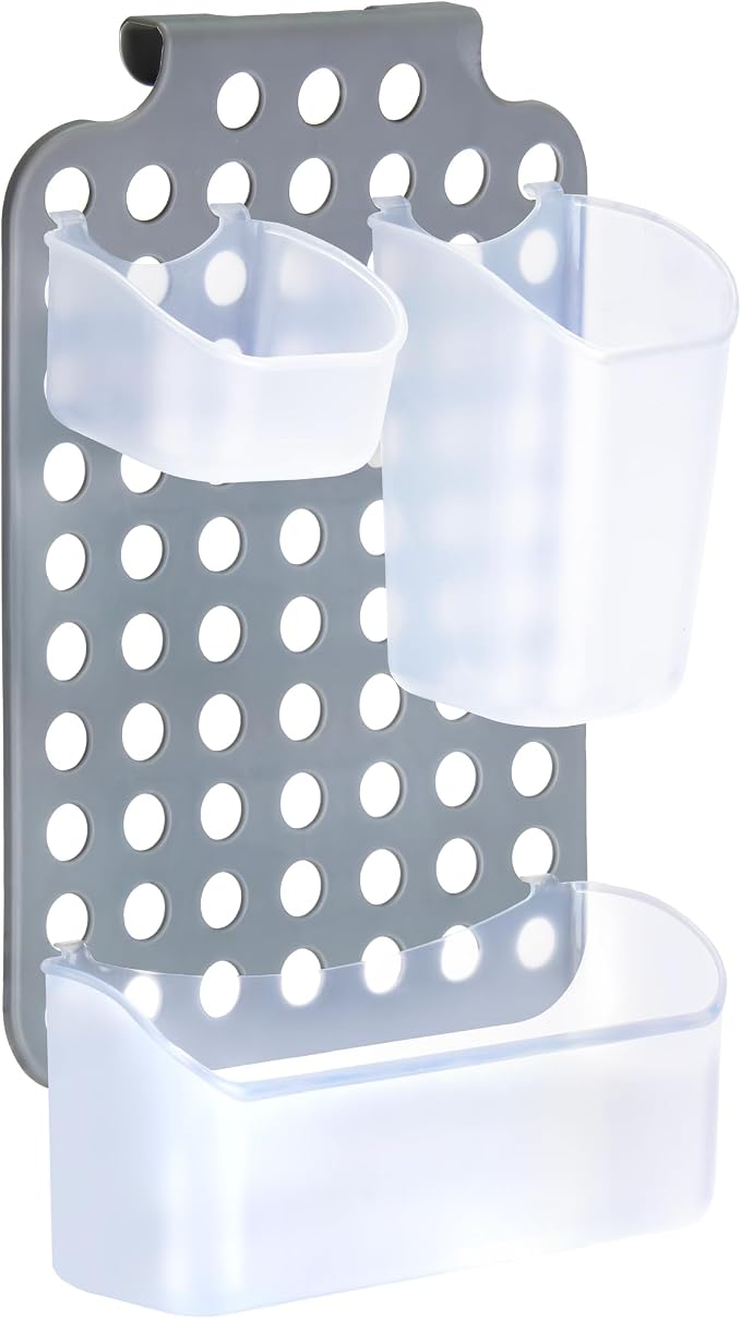 DecorRack Adjustable Hanging Storage, 3 Bins Over Shower Door Organizer, Bathroom Storage With Removable Baskets For Space Saving, BPA Free
