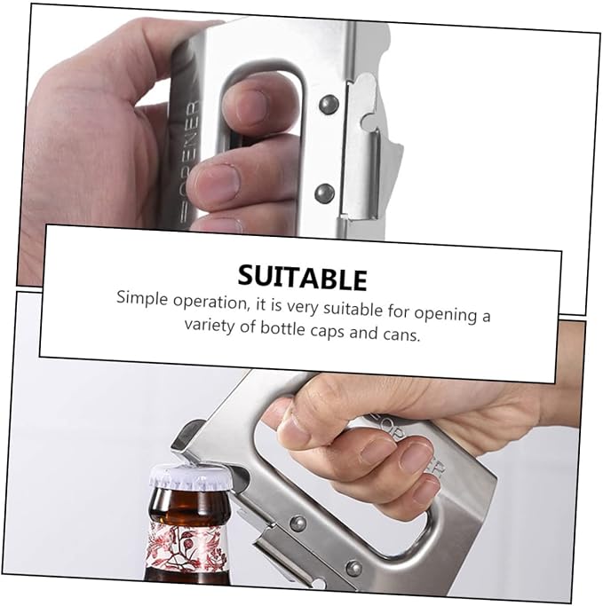Garneck Stainless Steel Bottle Opener Smooth Edge Can Opener for Arthritic Hands