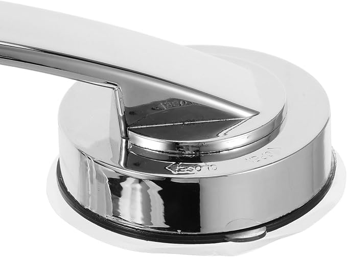 Zerodeko Suction Grab Bars for Shower 12 Inch Chrome Suction Shower Handles for Elderly Bathroom Safety Handrail Wall-Mounted Silver Grab Bar for Glass Doors