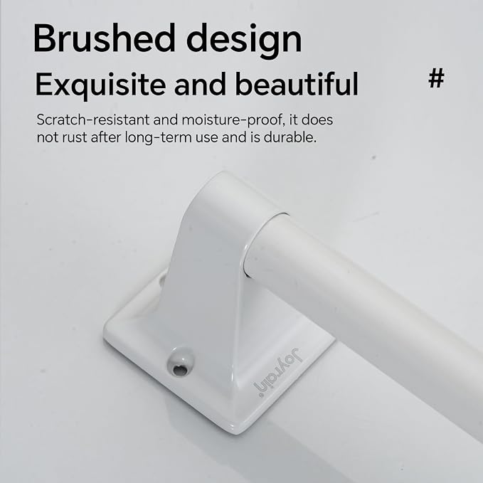 Joyrain Stainless Steel Bathroom Grab Bar for Elderly - Safety Rail & Towel Rack Dual Function, 9/16/24 Inch Anti-Slip Handle for Shower/Toilet/Tub (White, 24 inch)