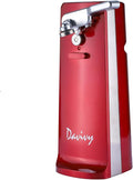 Davivy Can Opener Electric,Removable Stainless Steel Cutter and 3-in-1 Design with Sharpener and Bottle Opener (Red)