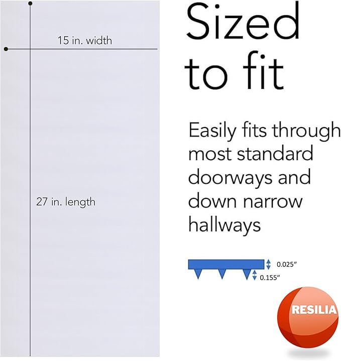 RESILIA Low-Pile Carpet Runner - Non Slip Carpet & Rug Protection, Washable Clear Vinyl Floor Runners, 27 Inches Wide x 15 Inches Long, Made in The USA