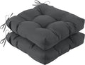 IASEAHK Outdoor Chair Cushions Set of 2, 17" x 17" x 4", Waterproof Outdoor Seat Cushions for Patio Furniture, Fade-Resistant Patio Chair Cushion, Dining Wicker Chair Pads for Porch Garden, Dark Grey