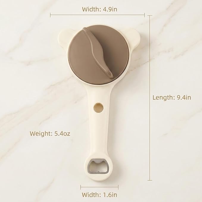 Jar Opener, 4 in 1 Multi-Functional Adjustable Bottle Opener, Retractable Lid Tool with Non-Slip Grip for Various Sizes Jars Cans and Bottles, Effortless Kitchen Helper for Seniors, Weak Hands