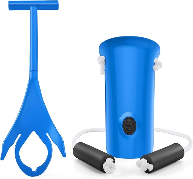 Jellas 4.6 Inch Wide Sock Aid Kit - Long Rope Assist Device for Seniors, Limited Mobility, Post-Surgery | No Bend Sock Helper & Remover | Easy On/Off Socks Tool (Blue)