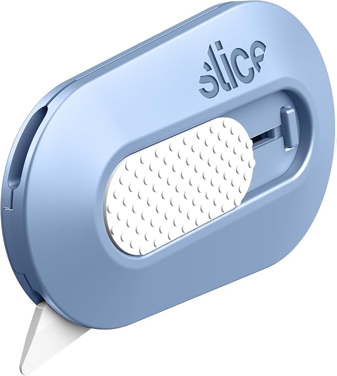 Slice Mini Box Cutter | Manual Retracting | Safe Ceramic Box Cutter Lasting 11x Longer than Metal | Box Opener | 1 Pack | Sky