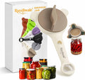 4-in-1 Jar Opener, Adjustable Jar Opener for Seniors, Kitchen Tool Designed Specifically for Seniors and Those with Limited Physical Strength, Suitable for Beer, Salad Dressing, Jar (Beige)