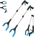 Grabber Reacher Tool -2 Pack 32” Reacher Grabber Tool with Strong Magnetic and Swivel Head - Pick Up Stick Grabbers for Seniors, Trash, Surgery Recovery Must Haves Gifts (Blue)