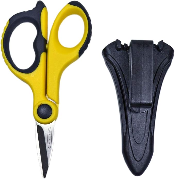 Miller KS-2 Fiber Optic Kevlar Scissors with Belt Loop Pouch, Easily Portable Utility Scissors for Working Electricians and Technicians, 6.0 Inches, 2.8 Ounces