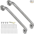 24 Inch Shower Grab Bar for Seniors 2 Pack,1.25'' Diameter 304 Stainless Steel Heavy Duty Anti-Slip Bathroom Safety Handicap Grab Bar for Shower, Bathtub & Toilet, Wall Mounted, Supports 500lbs