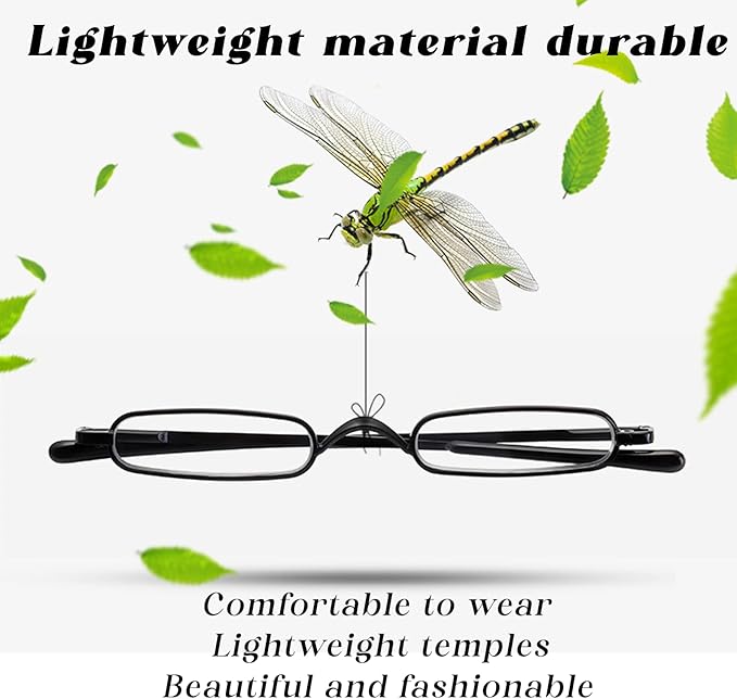 Viseng Slim Mini Metal Reading Glasses Compact Lightweight Portable Readers with Glasses Case for Reading Case,Black+Gray+2.5