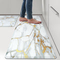Anti Fatigue Kitchen Rugs and Mats 2 PCS,Comfort Cushion Mat Set,1/2 Thick Non Slip Kitchen Floor Rug Waterproof Cushioned Standing Mat for Floor Office Sink Laundry,(17.3"x29"+17.3"x47")