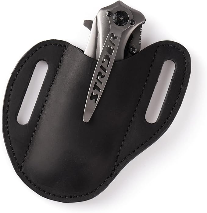 Gentlestache Leather Knife Sheaths for Belt,Folding Knife Belt Sheath, Leather Pocket Knife Sheath, Knife Holster Belt for Folding Knife, Black…