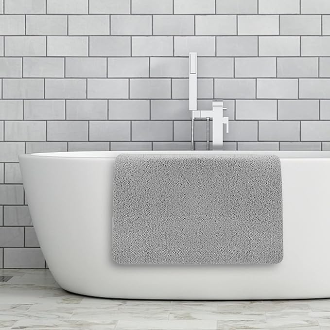 Asvin Soft Textured Bath, Shower, Tub Mat, 24x32 Inch, Phthalate Free, Non Slip Comfort Bathtub Mats with Drain, PVC Loofah Bathroom Mats for Wet Areas, Quick Drying
