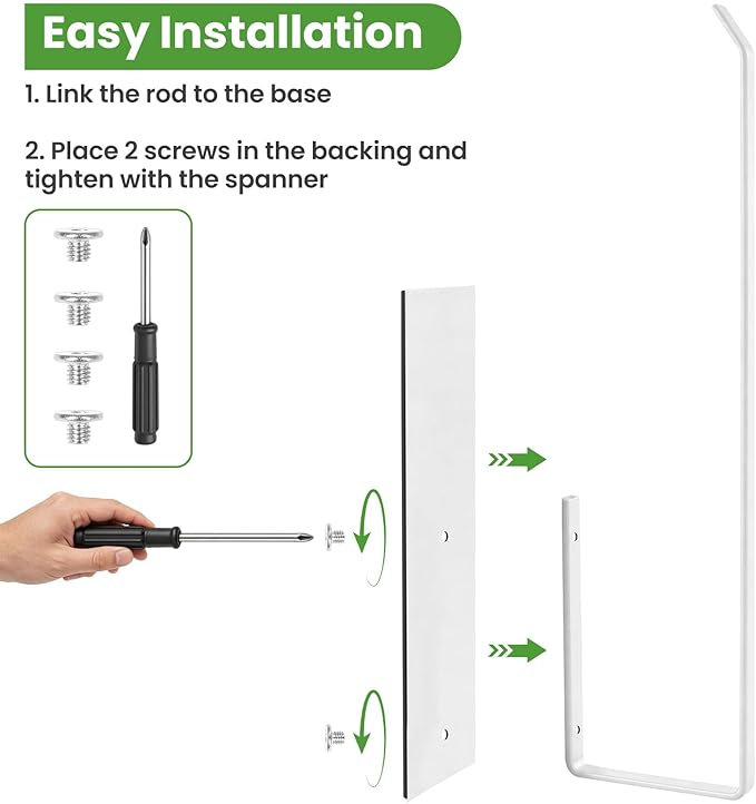 Paper Towel Holder Magnetic, Magnetic Paper Towel Holder for Fridge, Toilet Paper Roll Holder Magnet Towel Rack Wall Mount Shelf Bar for Towels Rolls Bathroom RV Dorm Kitchen Wall Decor, White 2 Pack