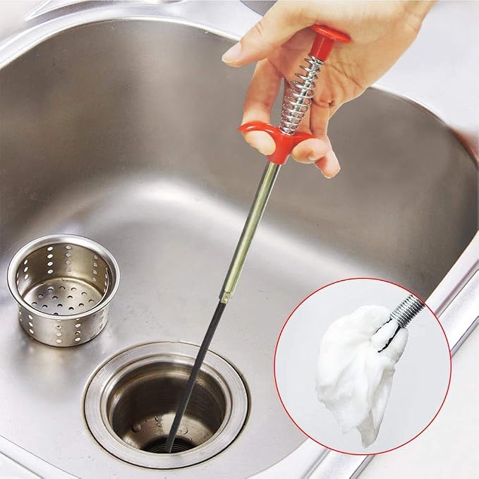Flexible Grabber Claw Pick Up Reacher Tool With 4 Claws Bendable Hose Pickup Reaching Assist Tool for Litter Pick, Home Sink, Drains, Toilet (35.4inch)