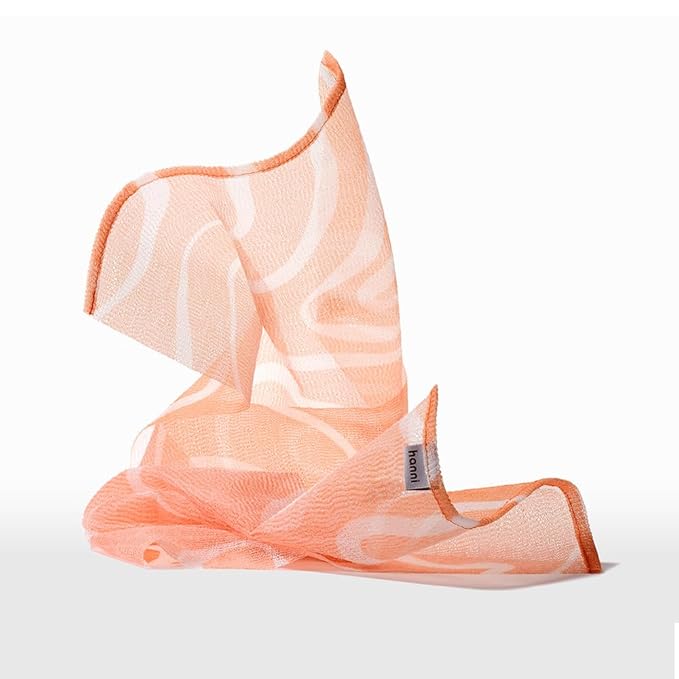 HANNI Extra-Long Shower Scarf, Japanese-Inspired Exfoliating Body Scrubber, Loofah-Like Wash Cloth for Dead Skin Removal (Pack of 1)