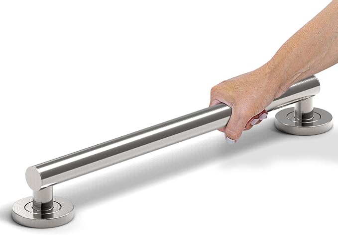 Bath, Shower and Toilet Safety Grab Bar for Seniors and Handicaps, ADA Compliant Mobility Aid Balance Assist Handle, Stainless Steel