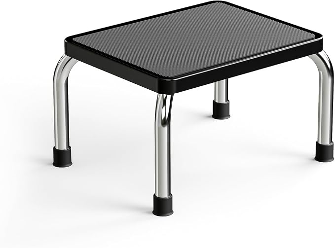 Loyoda Heavy-Duty Foot Step Stool for Adults with Non-Slip Surface, 350 lbs Capacity, Portable One-Step Stool for Kitchen, Bathroom, Office, Bedroom